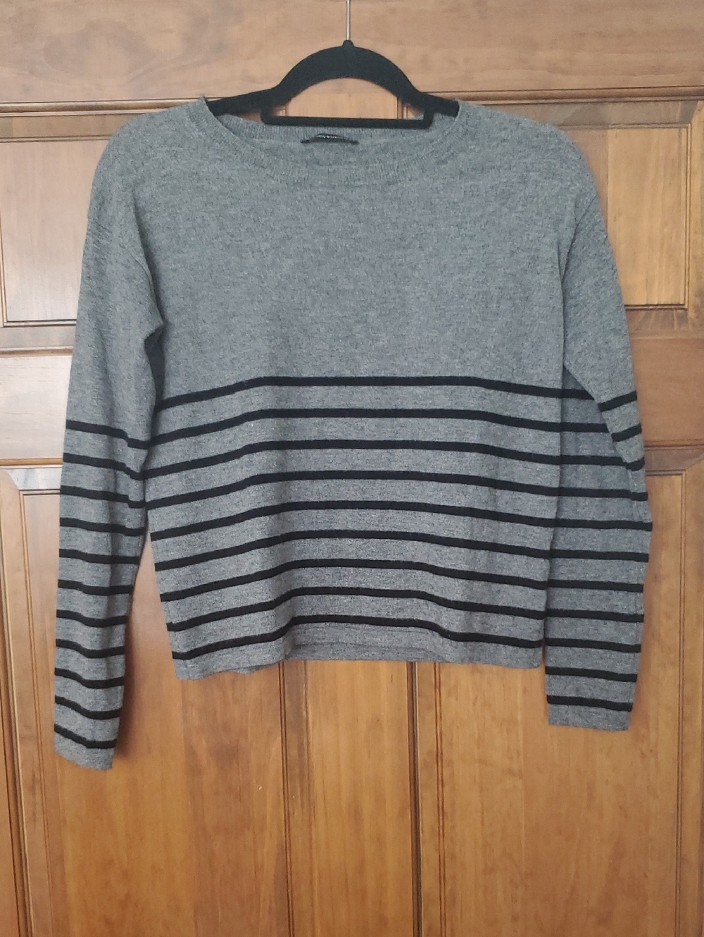 Brandy Melville Gray And Black Stripe Knit Sweater  Very Soft One Size